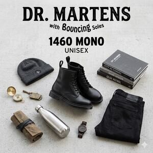 Dr. Martens 1460 Mono 8-Eye Boots - Smooth Black Leather